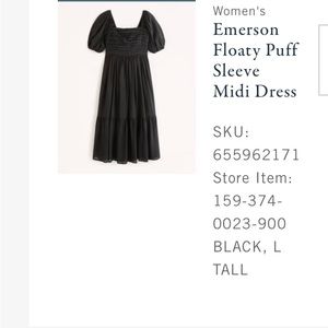 Abercrombie and Finch black dress